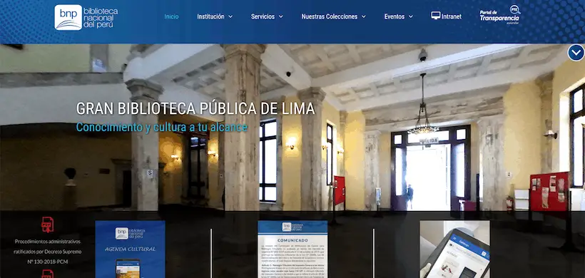 Biblioteca Nacional del Peru Biblioteca Nacional del Perú